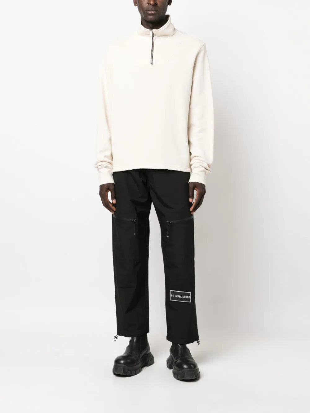 Logo-Patch Straight-Leg Trousers