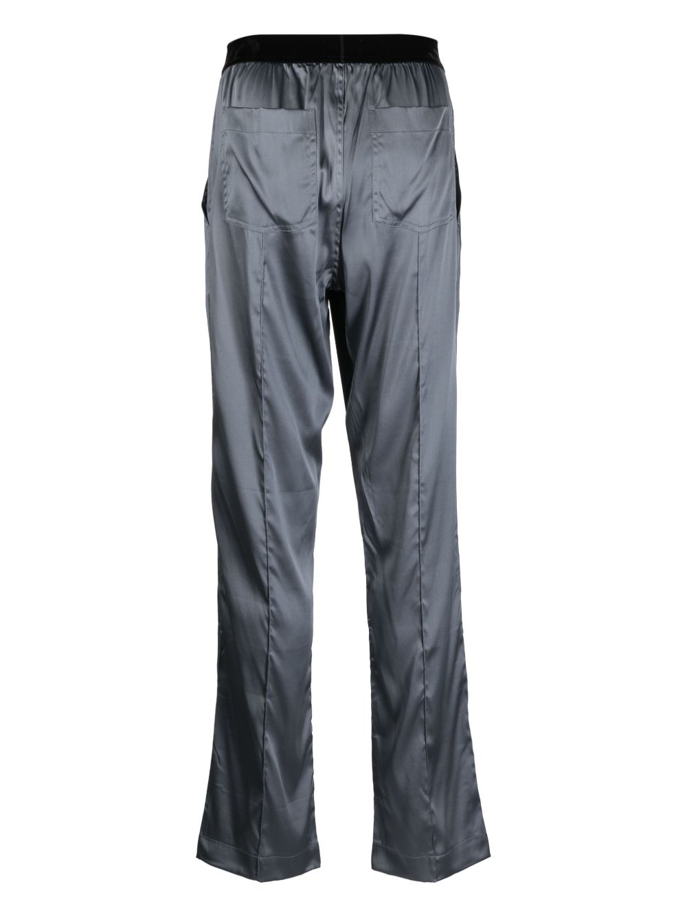 logo-waistband satin-finish trousers