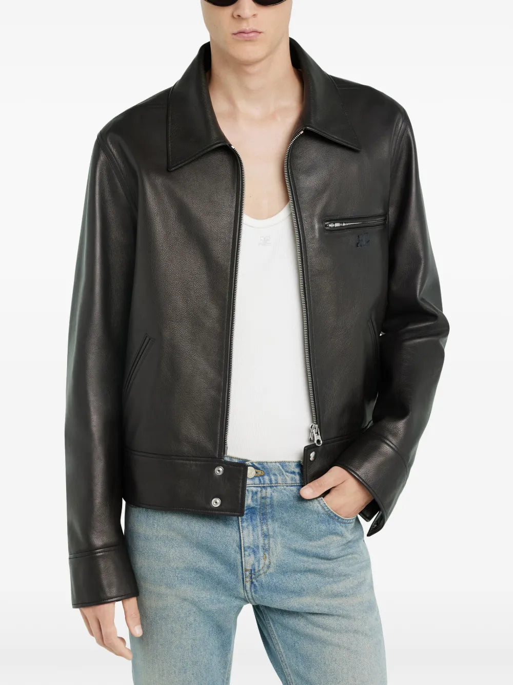 Zip-Up Leather Jacket