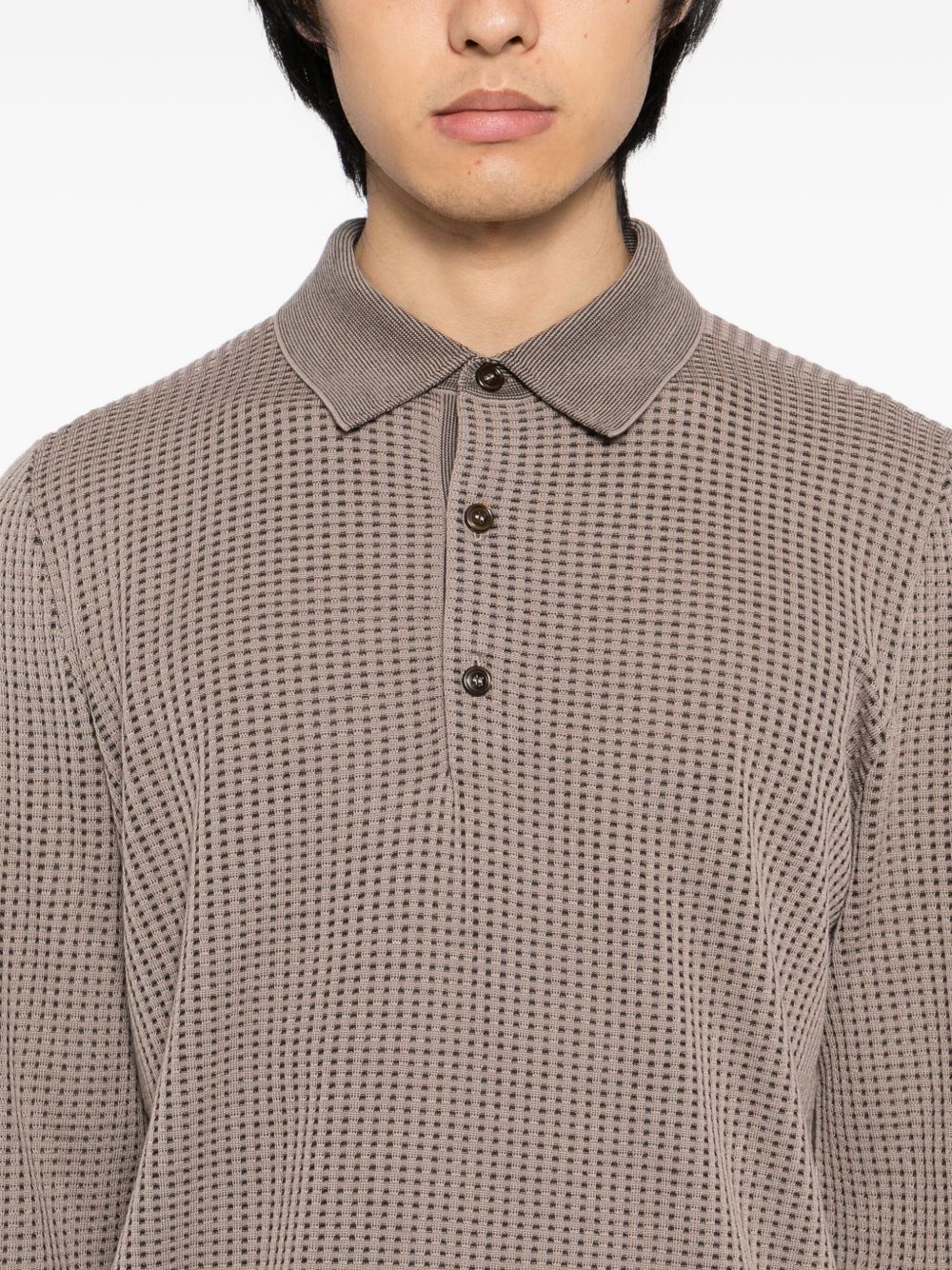 waffle-knit polo shirt