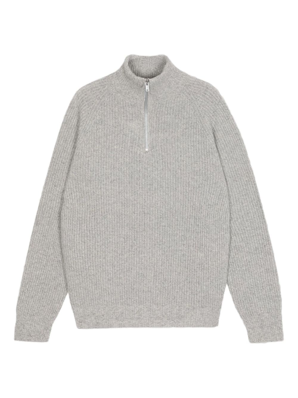 ribbed zip-neck sweater