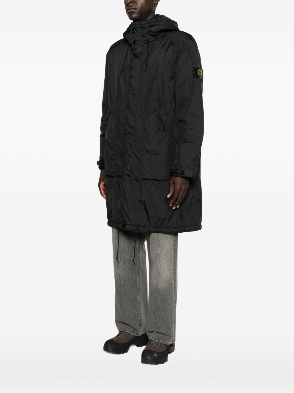 hooded drawstring coat