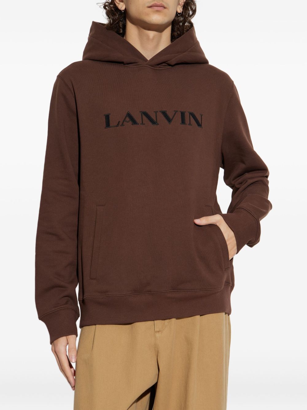 logo-embroidered hoodie