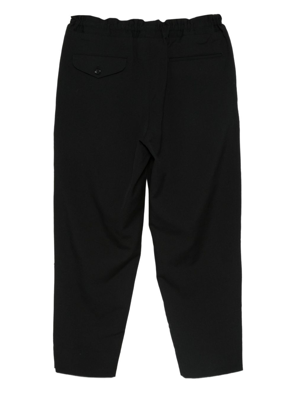 elasticated-waist wool trousers