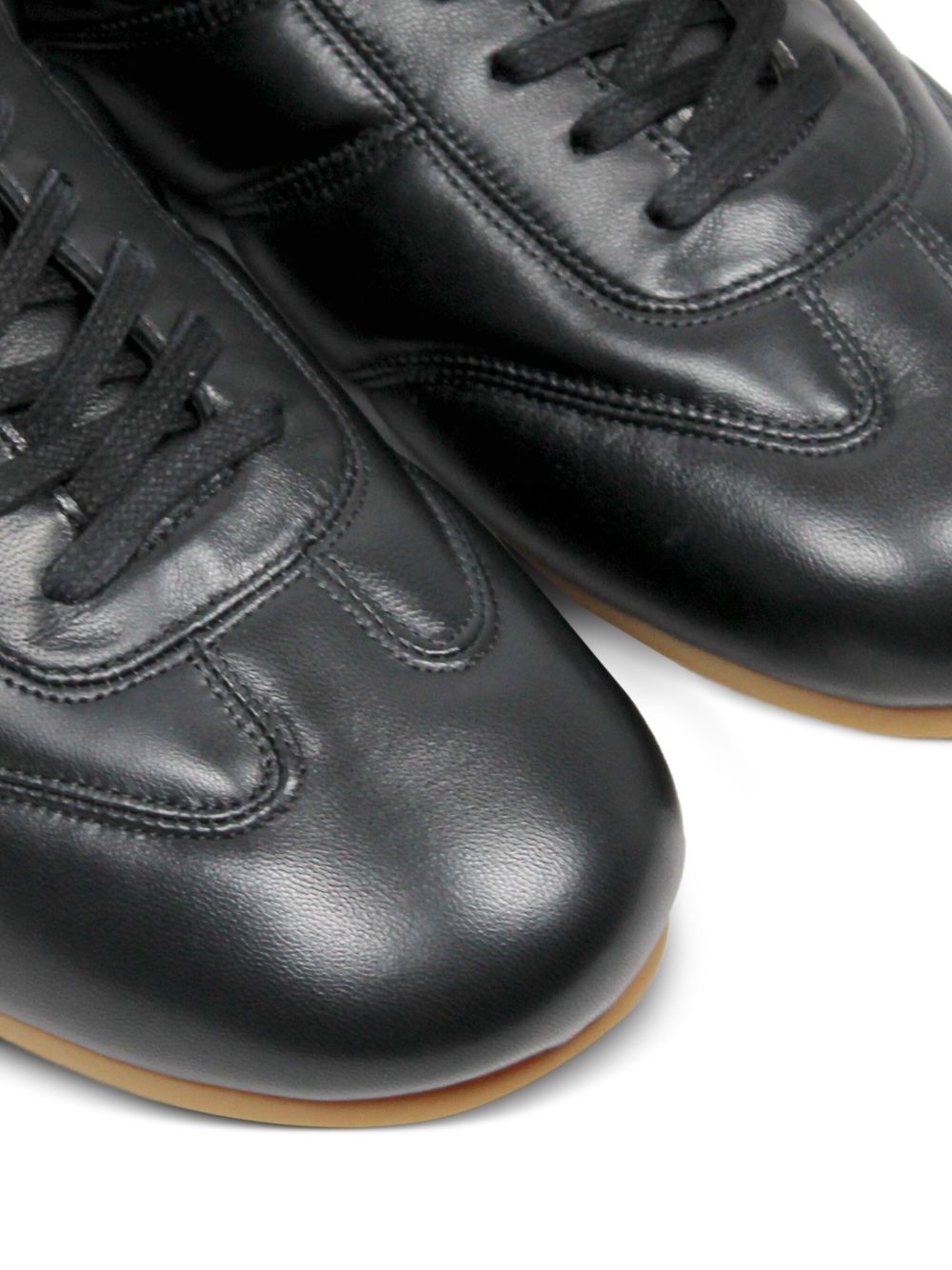 panelled leather sneakers