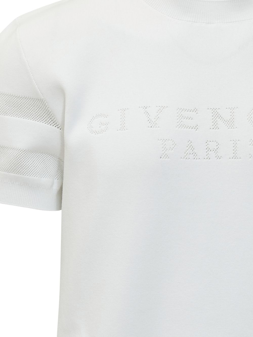 mesh panel sweater