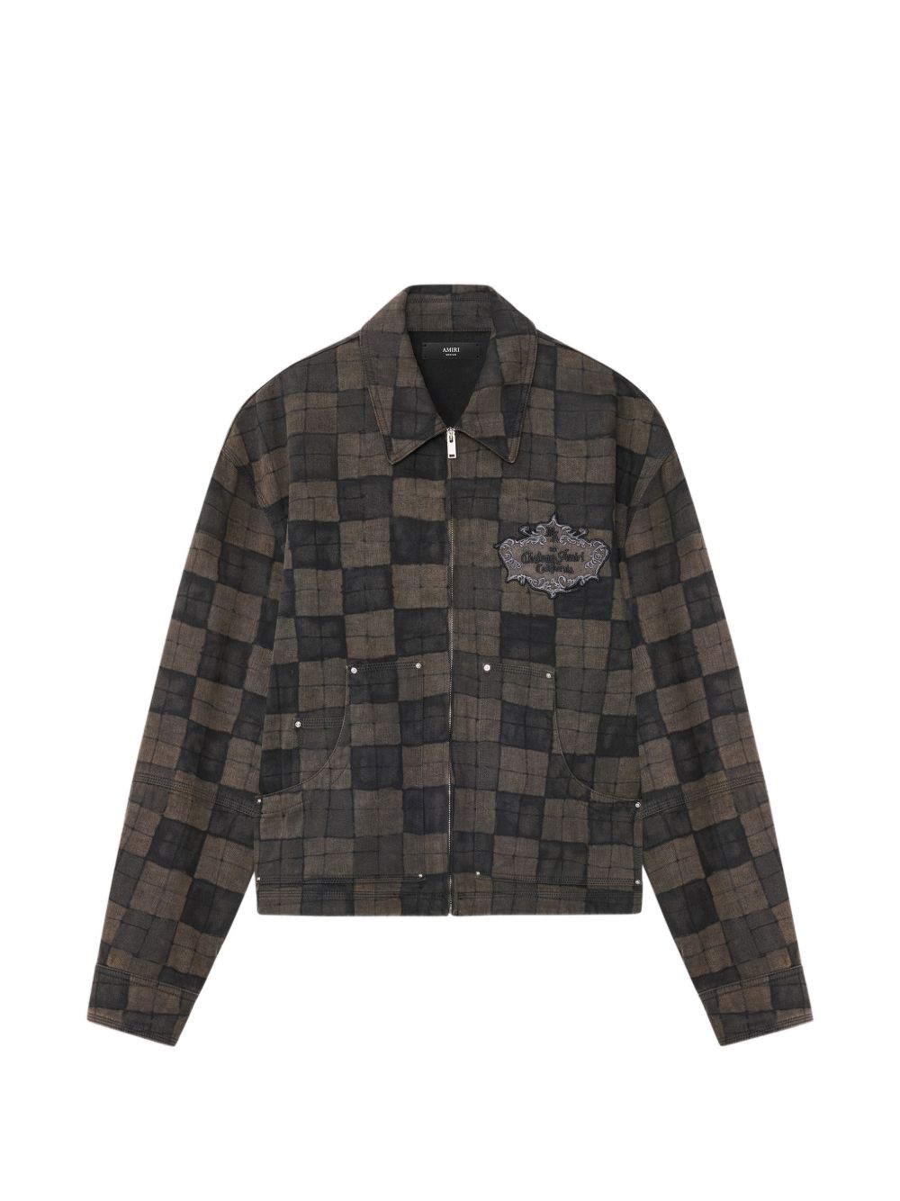 checked denim jacket