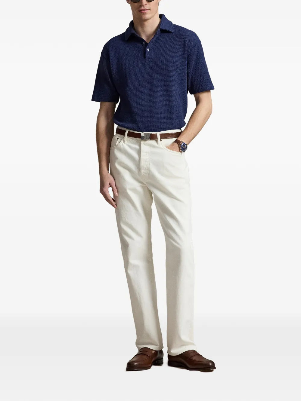 textured polo shirt