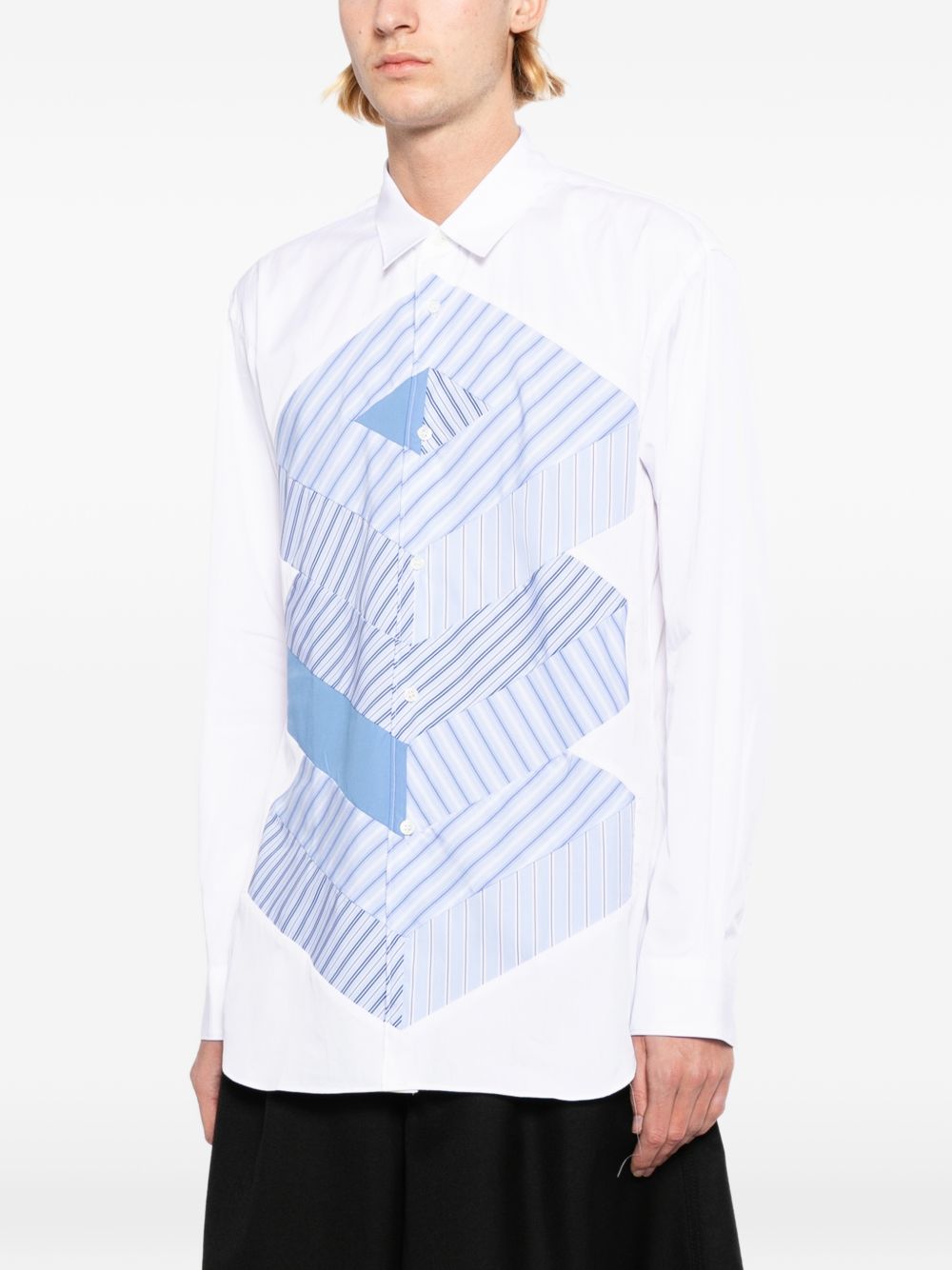 cotton striped graphic shirt