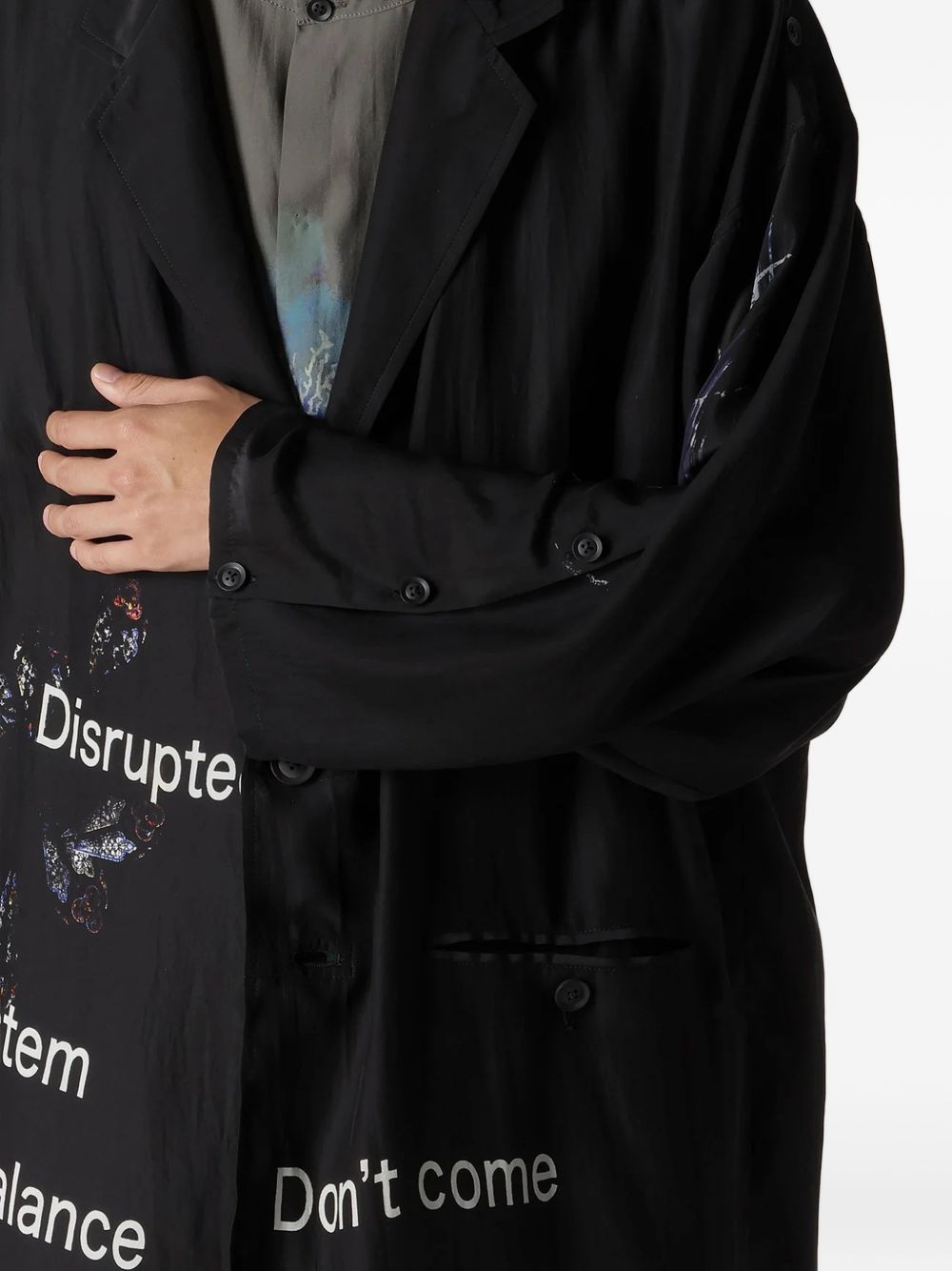 buttoned patterned silk jacket