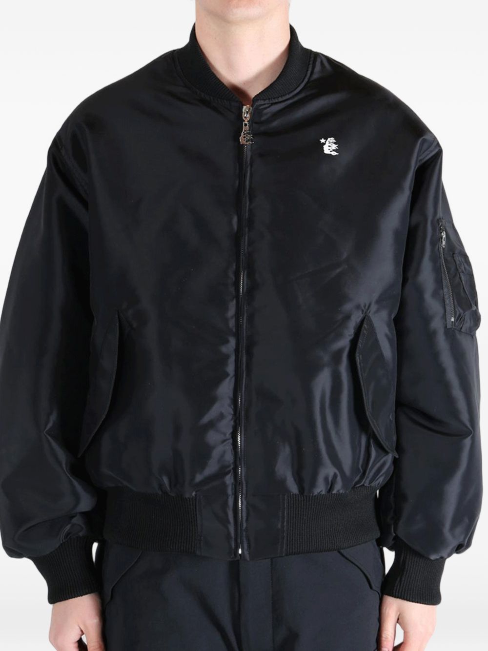 logo-patch zip-up jacket
