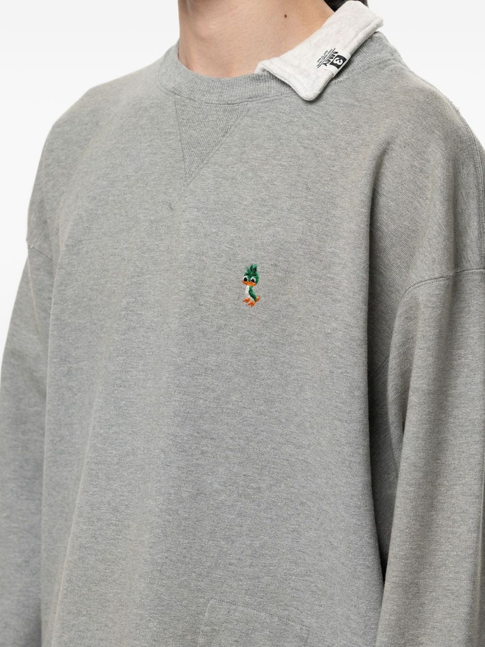 layered-design distressed sweatshirt
