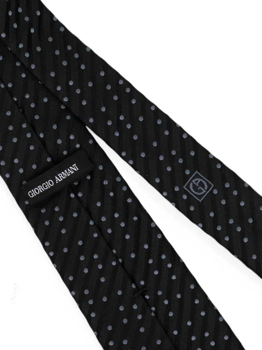 polka-dot diagonal-stripe tie