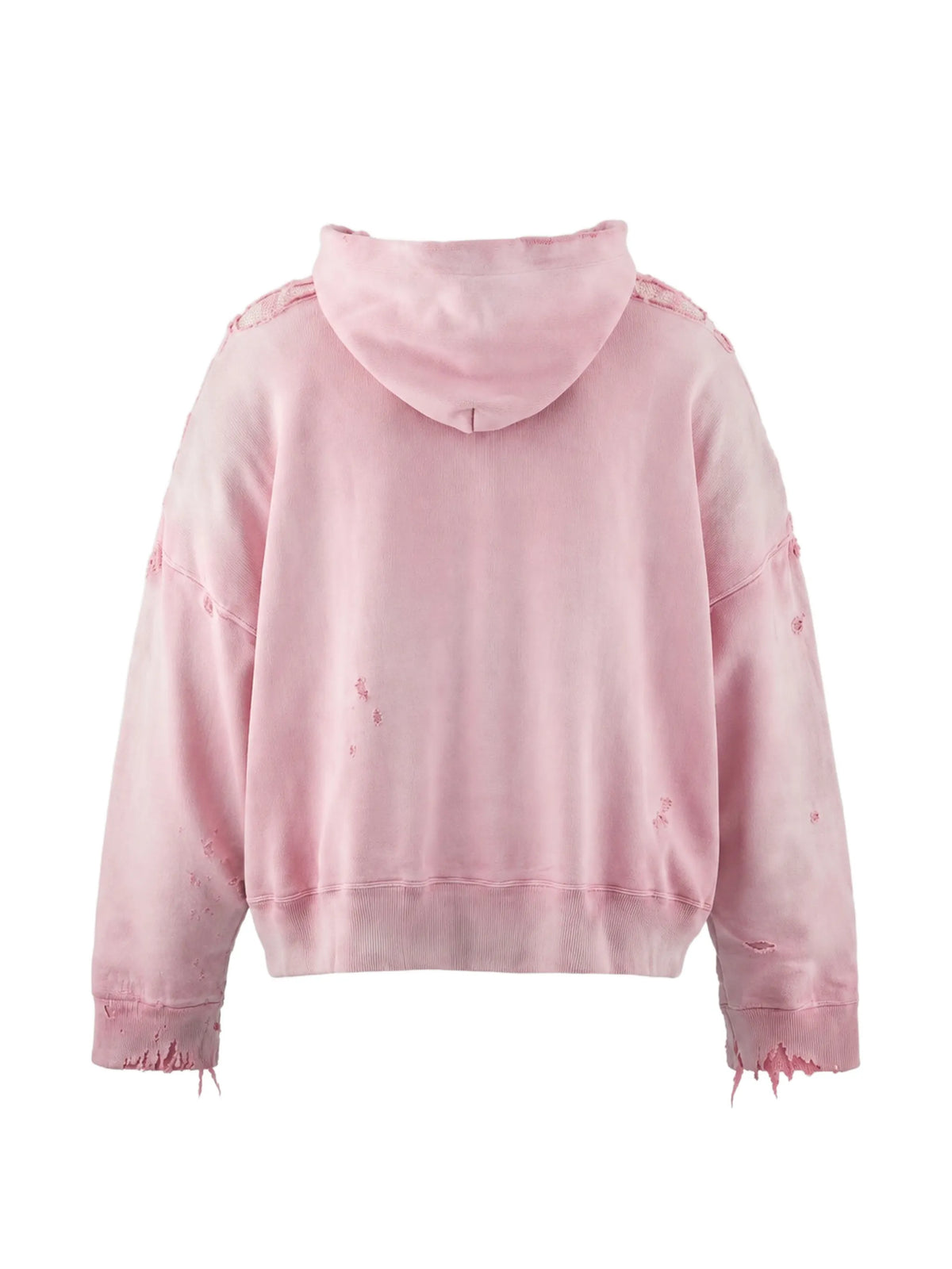 Distressed Floral-Print Hoodie