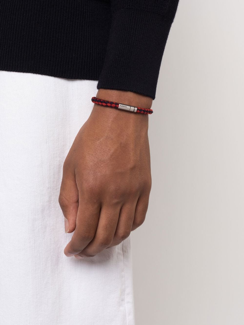 X Orlebar Brown Engraved-Logo Bracelet