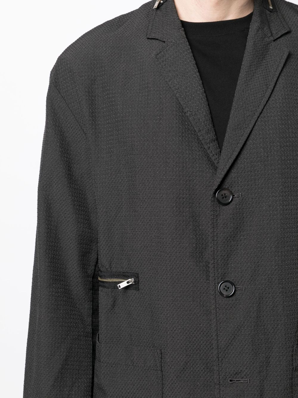 Textured Single-Breasted Blazer