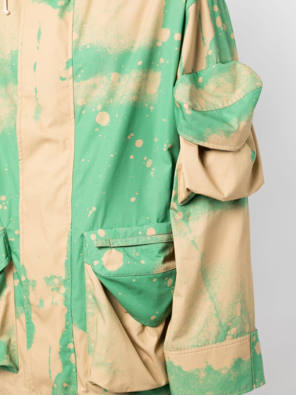 Gradient-Effect Cotton Hooded Jacket