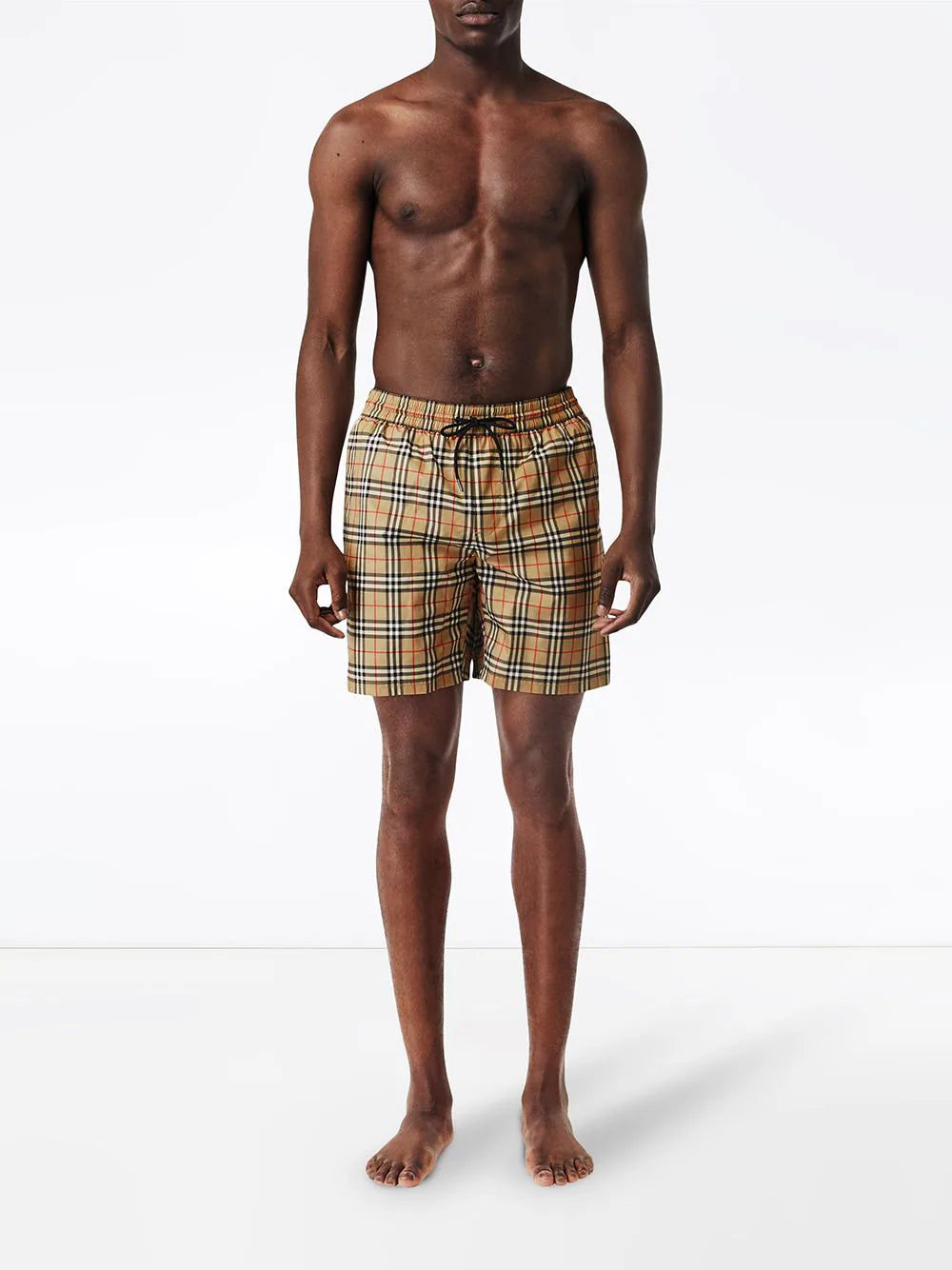 Vintage Check Print Swim Shorts