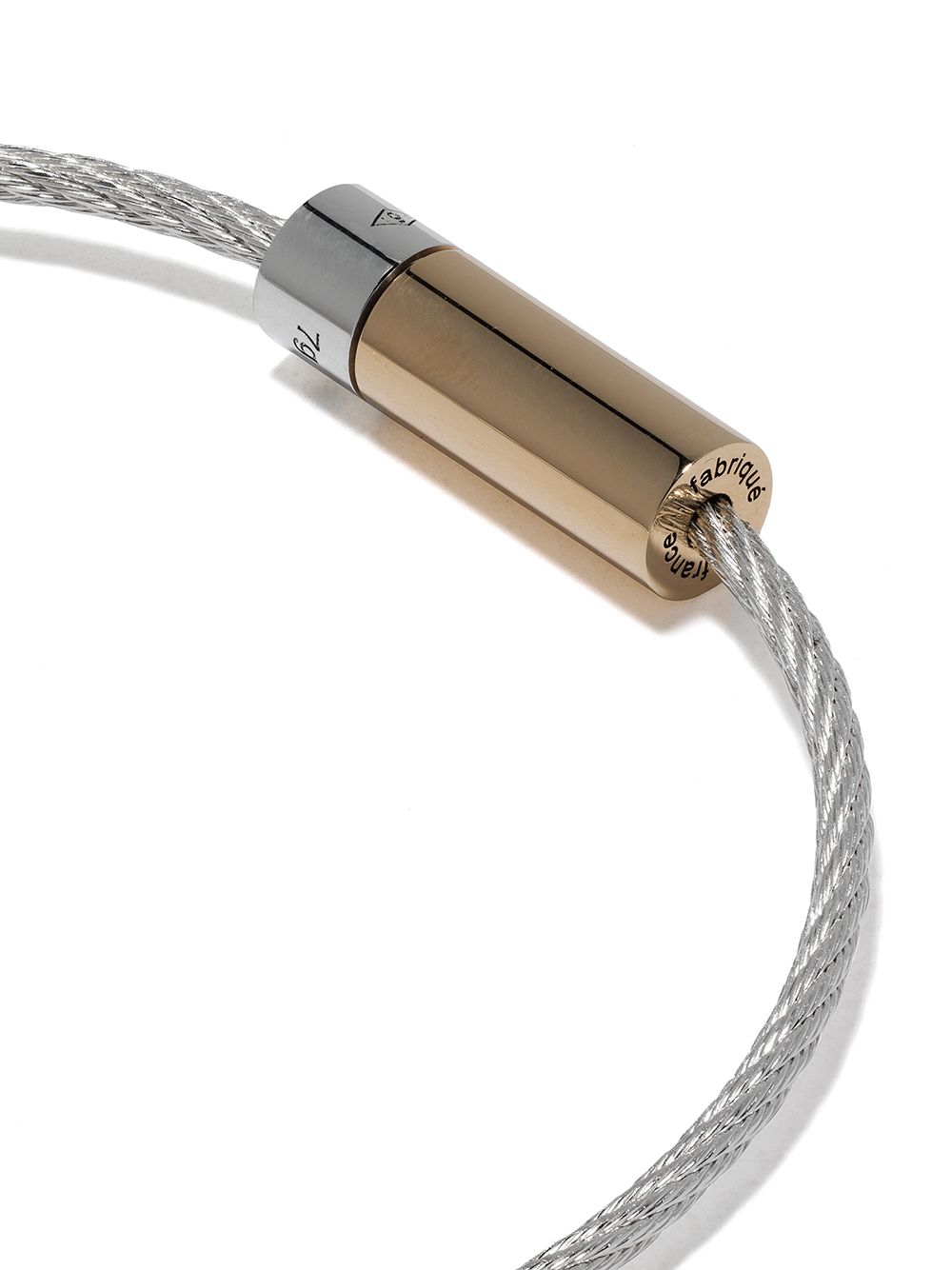 18kt gold and silver 7g polished bicolor cable bracelet