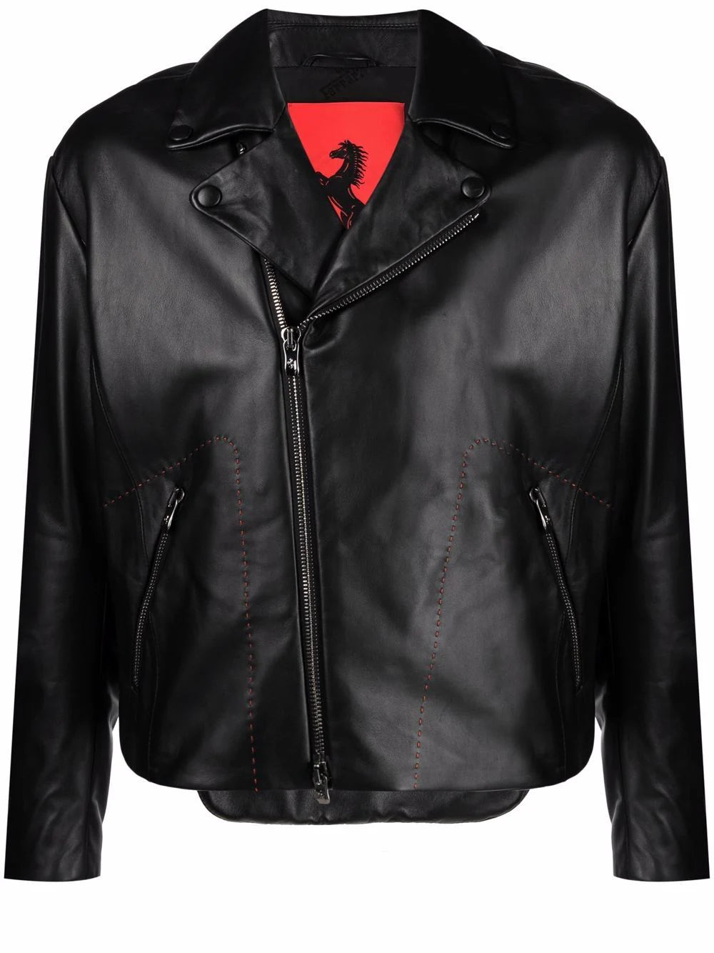 Prancing Horse Leather Biker Jacket