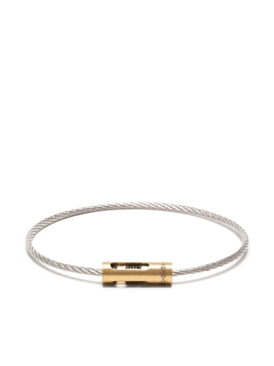 18Kt Yellow Gold And Titanium 6G Cable Bracelet