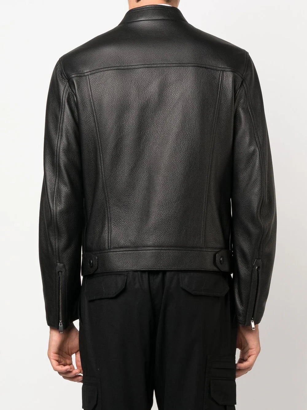 Zip-Front Leather Jacket