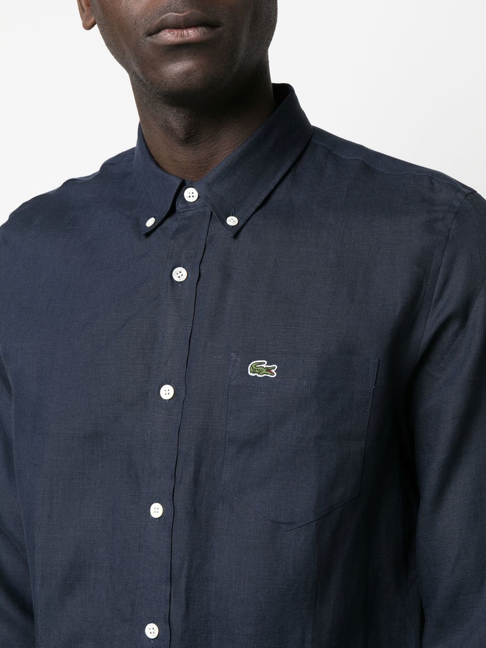 logo-embroidered button-down shirt