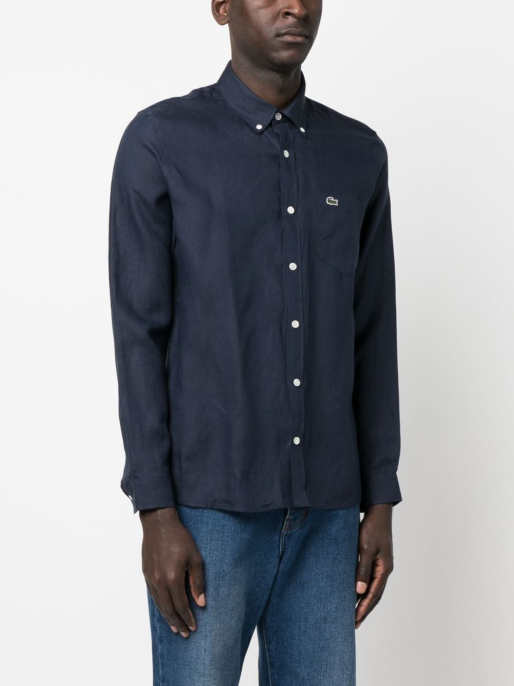 logo-embroidered button-down shirt