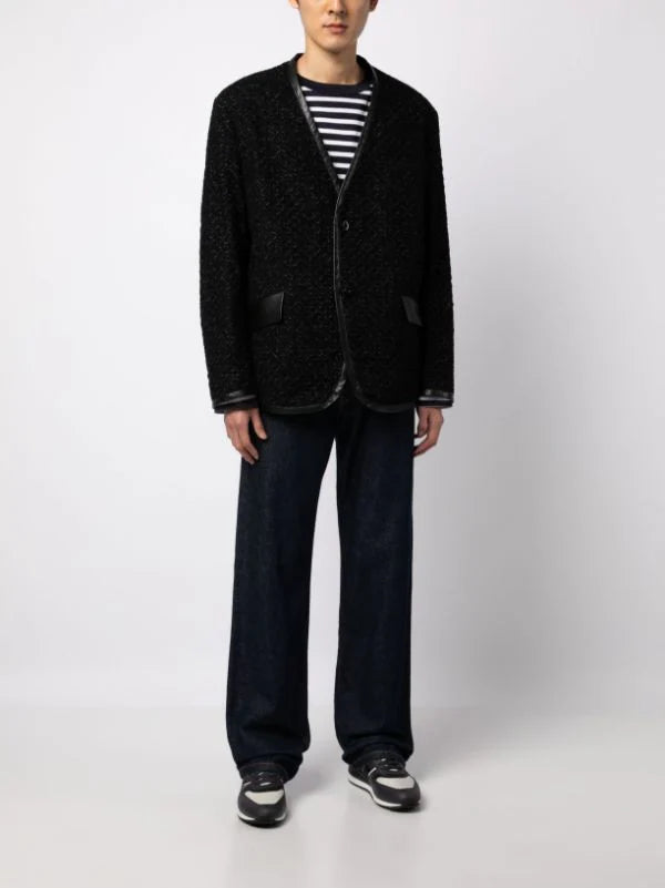 V-Neck Single-Breasted Jacket