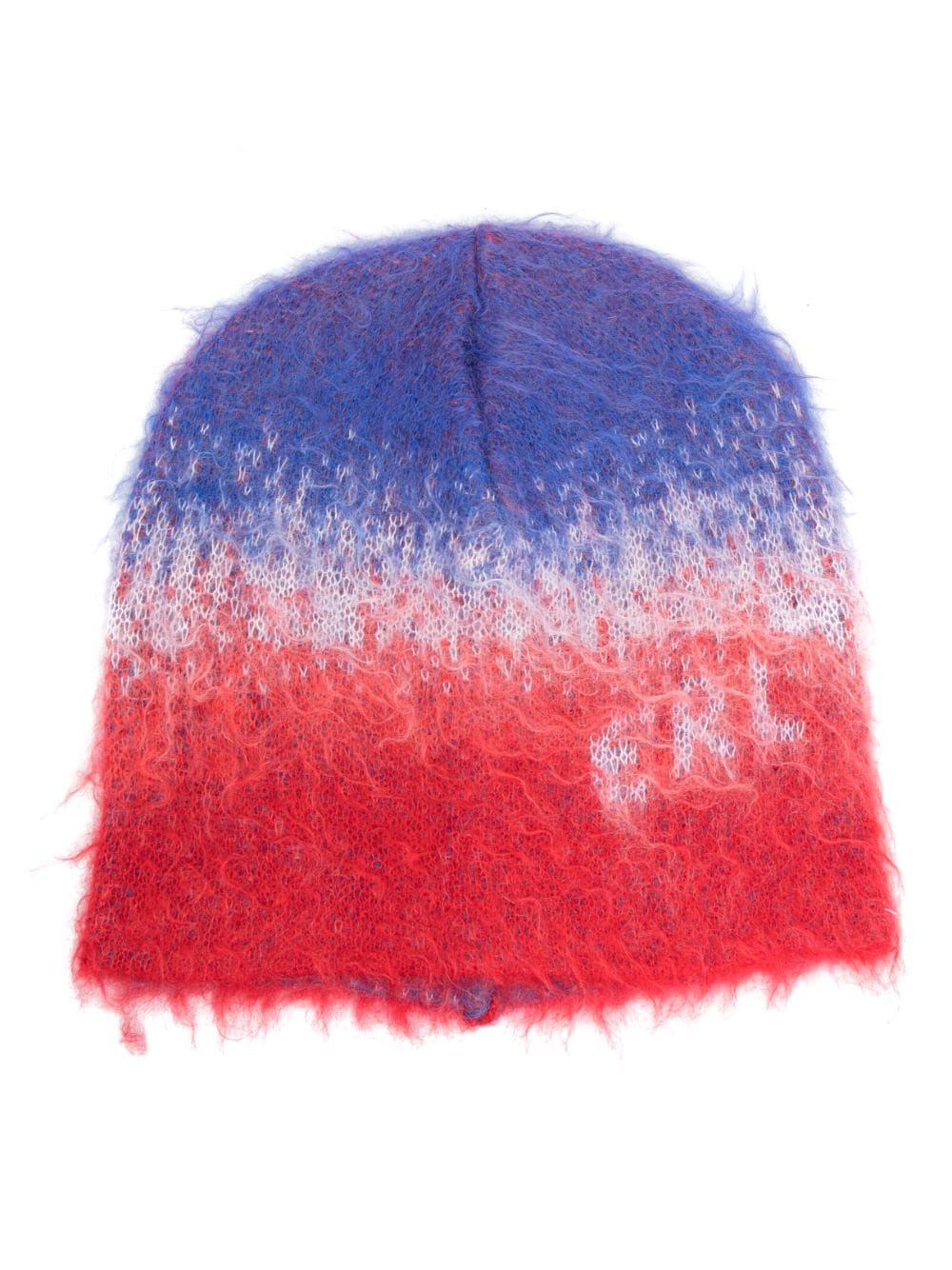 Gradient-Effect Frayed Beanie