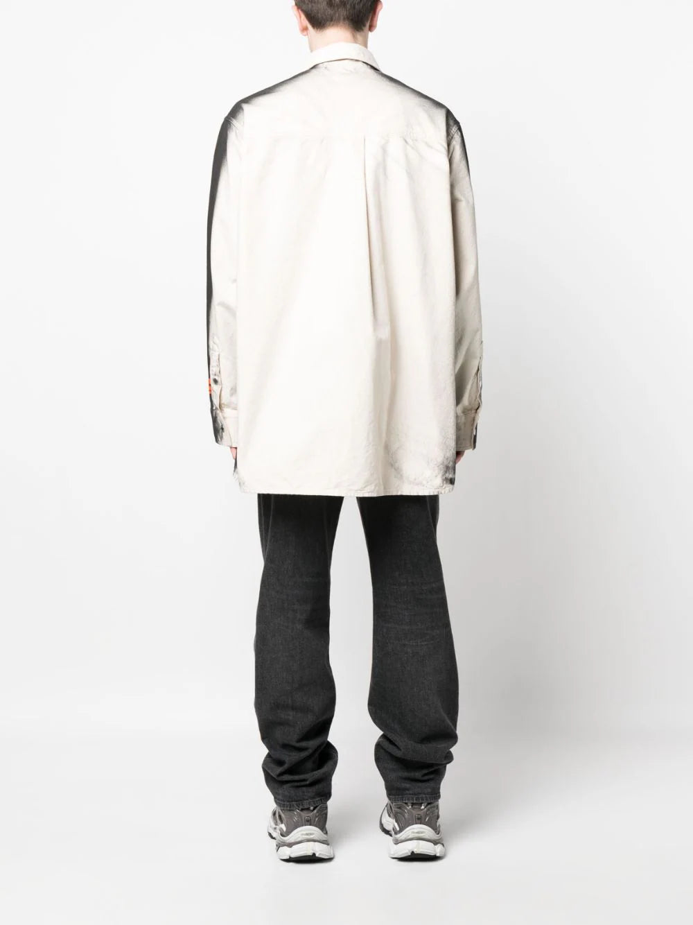 Faded-Effect Logo-Patch Shirt