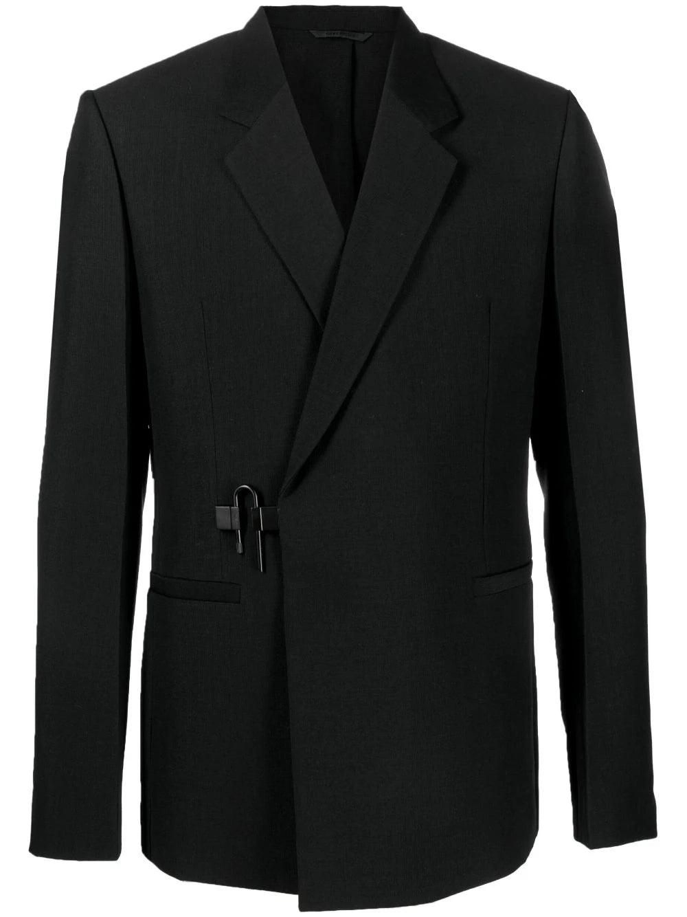 Padlock-Fastening Notched Lapels Blazer