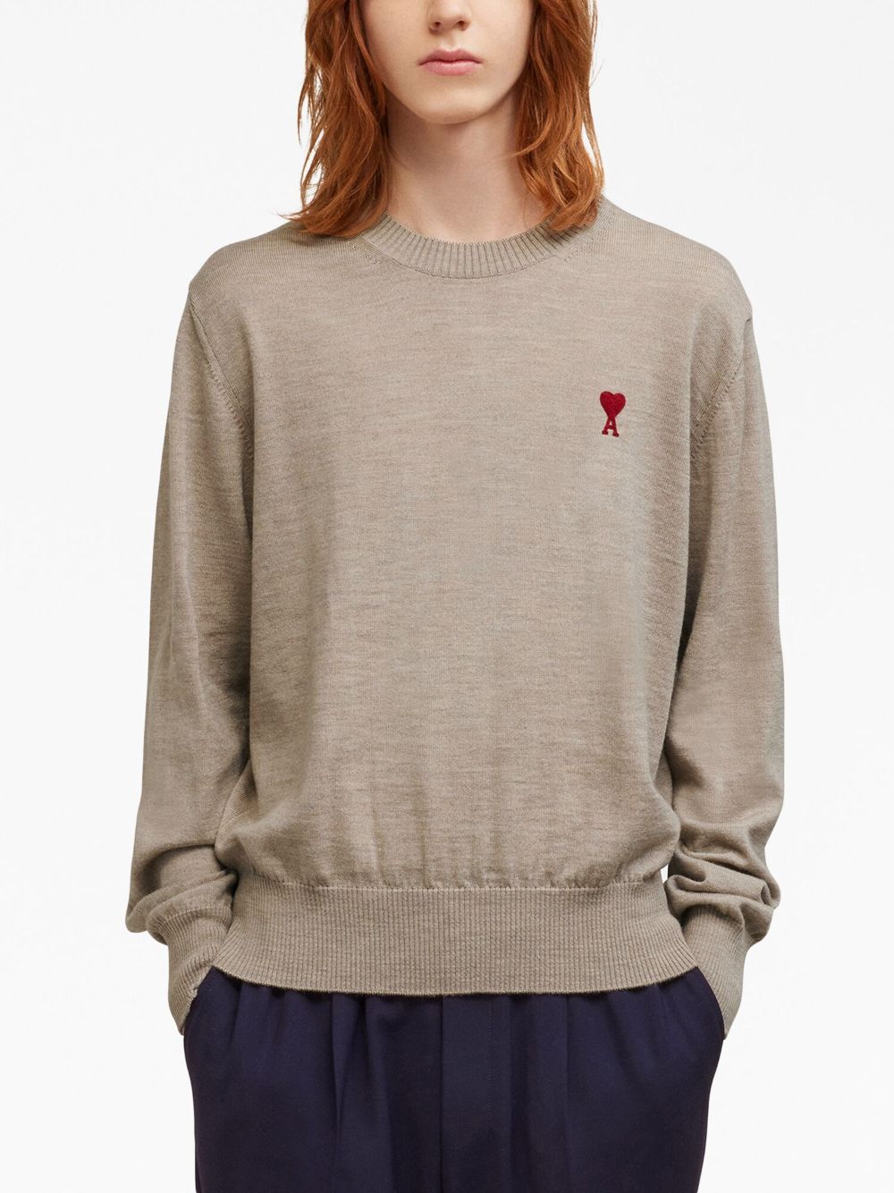 Logo-Embroidered Wool Jumper