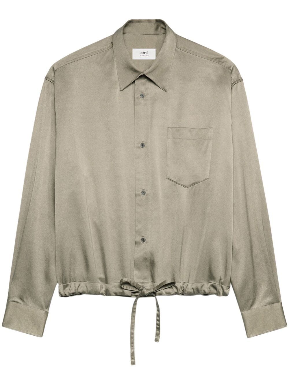 Long-Sleeved Drawstring Shirt