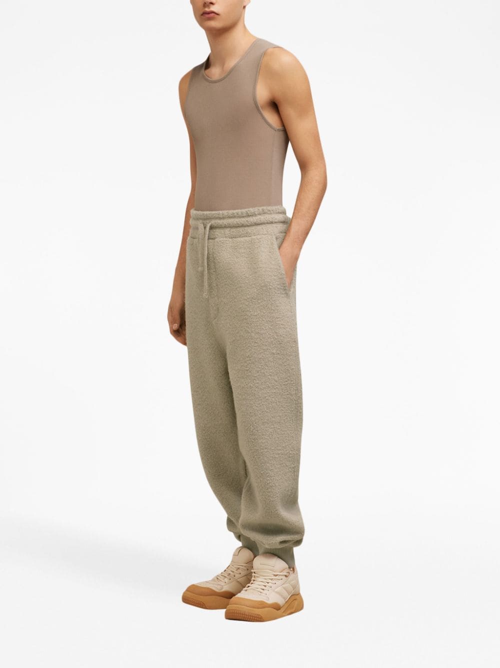 Drawstring Wool-Blend Track Pants