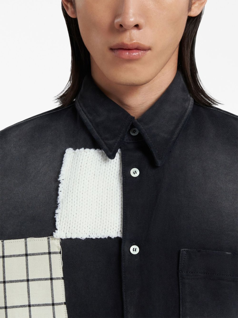 Patchwork-Detail Cotton Shirt