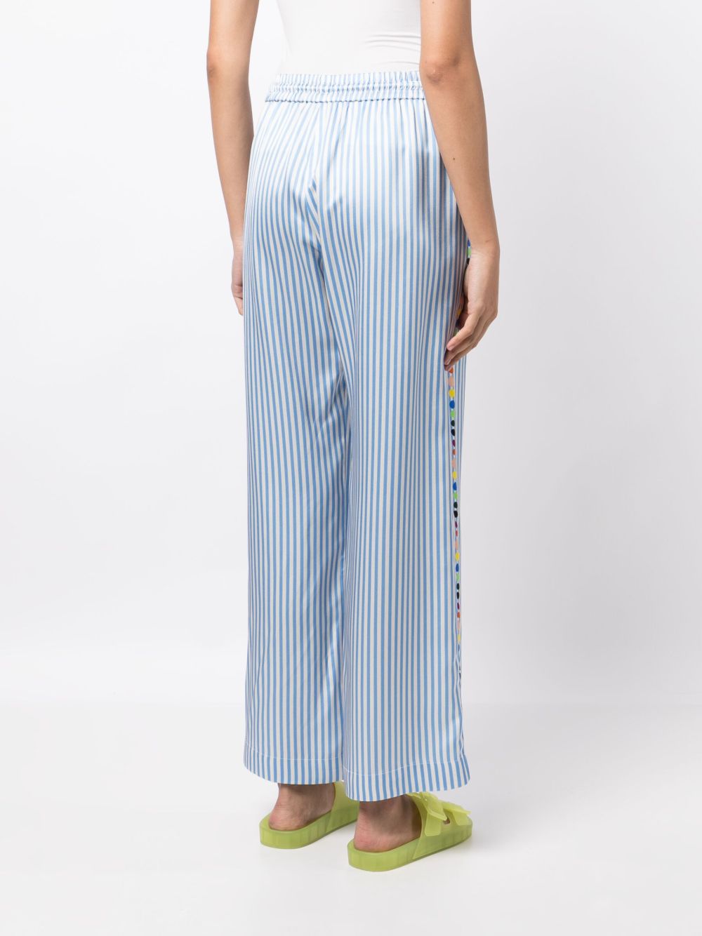 Dot-Embroidered Striped Pyjama Bottoms