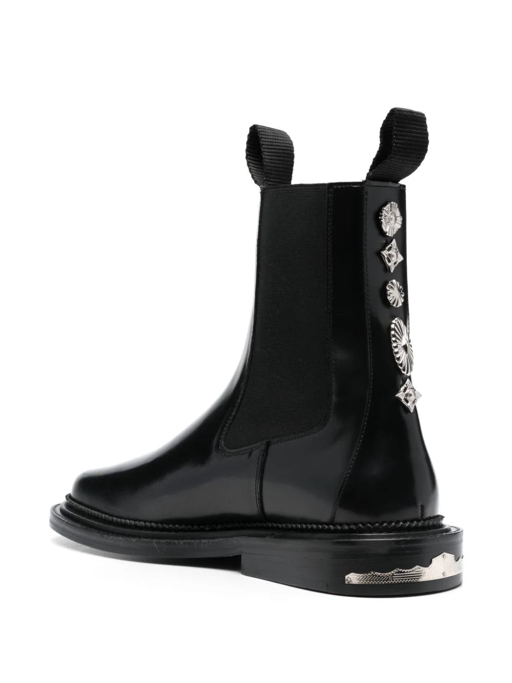 Stud-Embellished Leather Ankle Boots