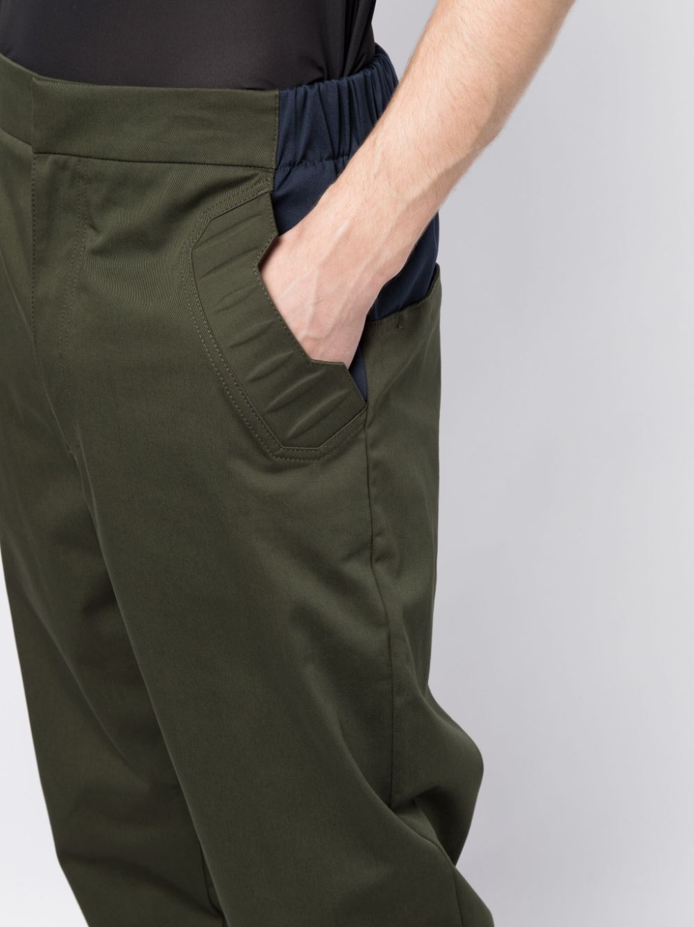 Colour-Block-Detail Tapered Trousers