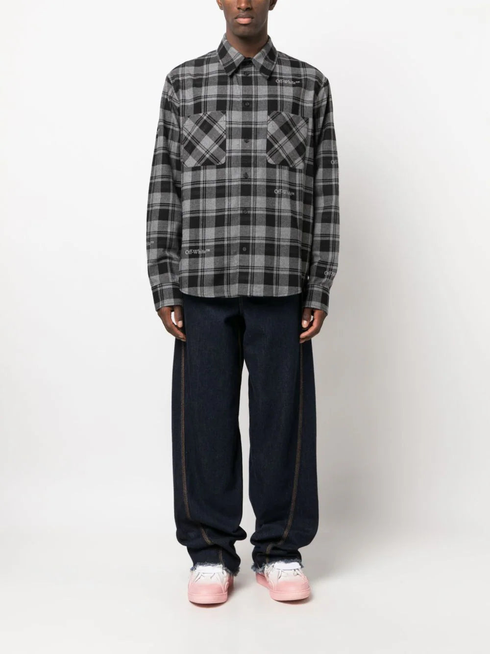 Logo-Embroidered Checked Cotton Shirt