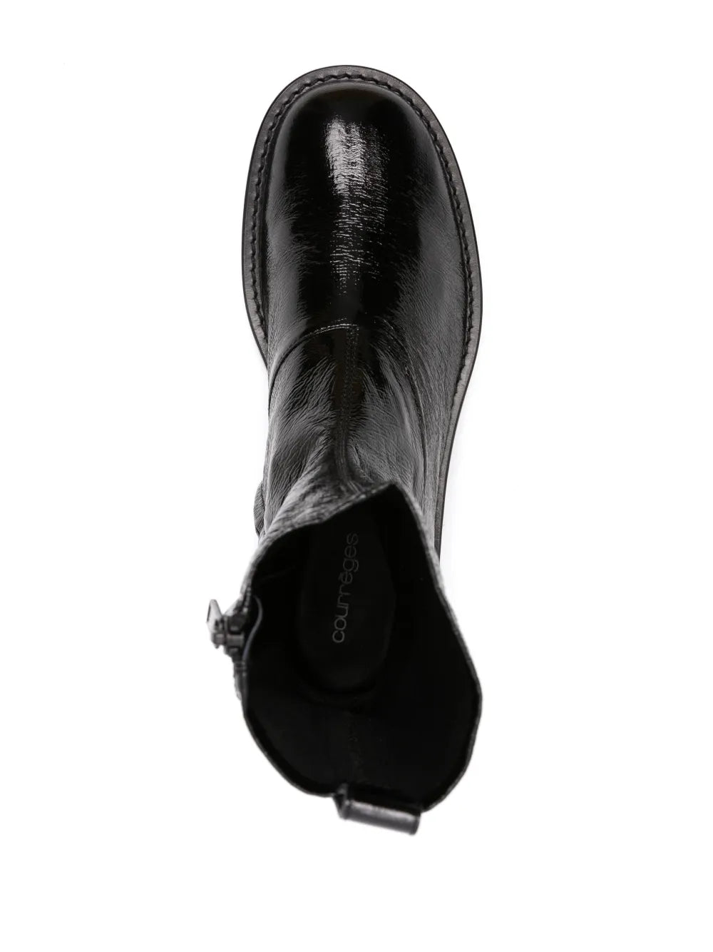 Logo-Patch Cracked-Effect Boots