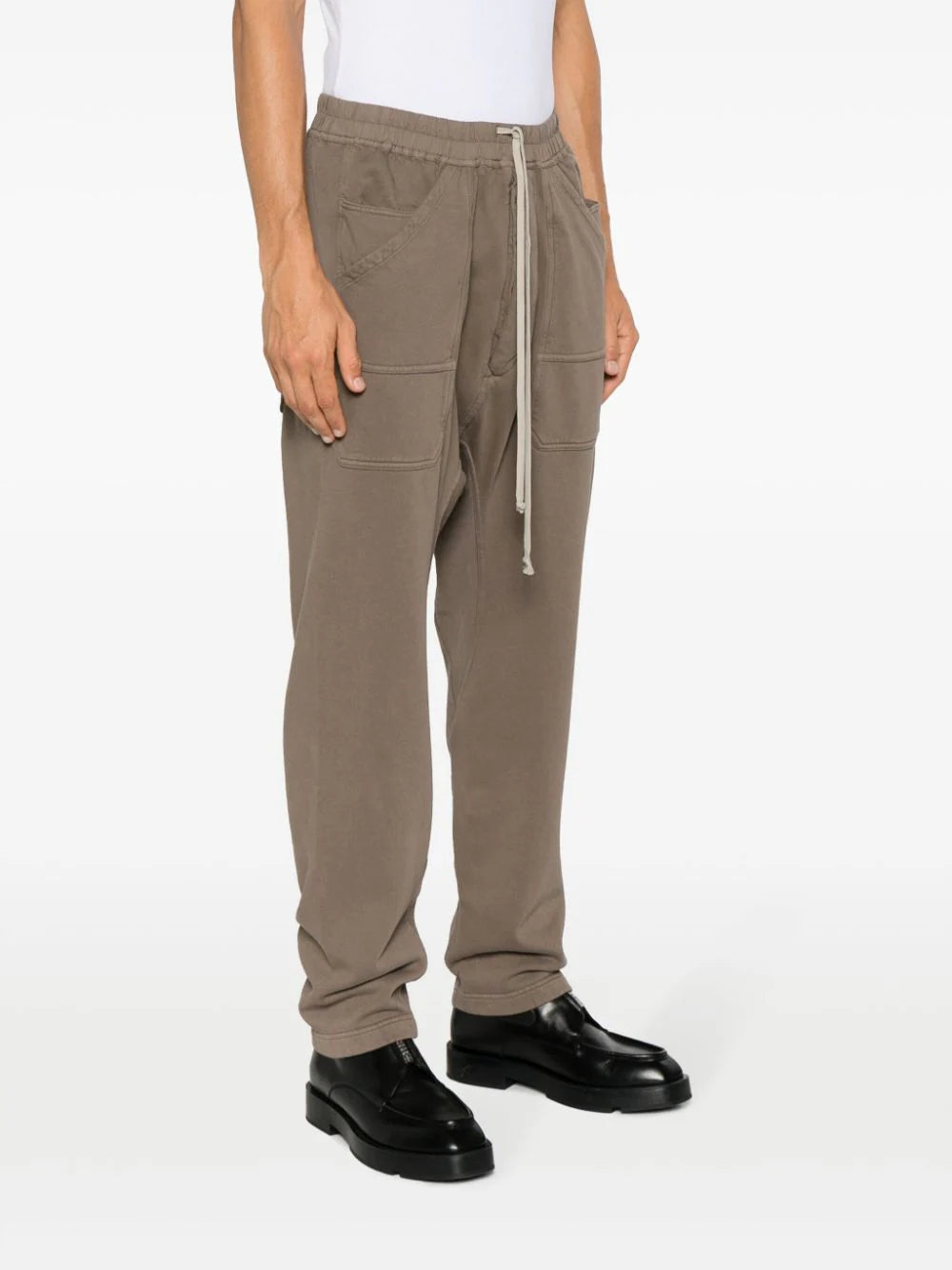 Drawstring-Waist Drop-Crotch Trousers