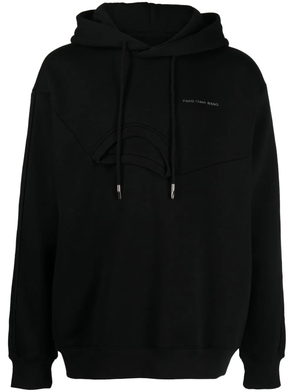 Logo Embroidered Layered Detail Hoodie