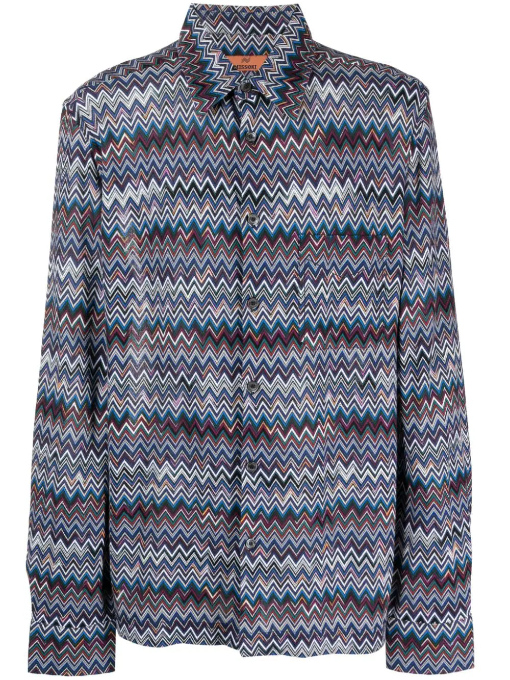 Zigzag-Pattern Long-Sleeved Shirt