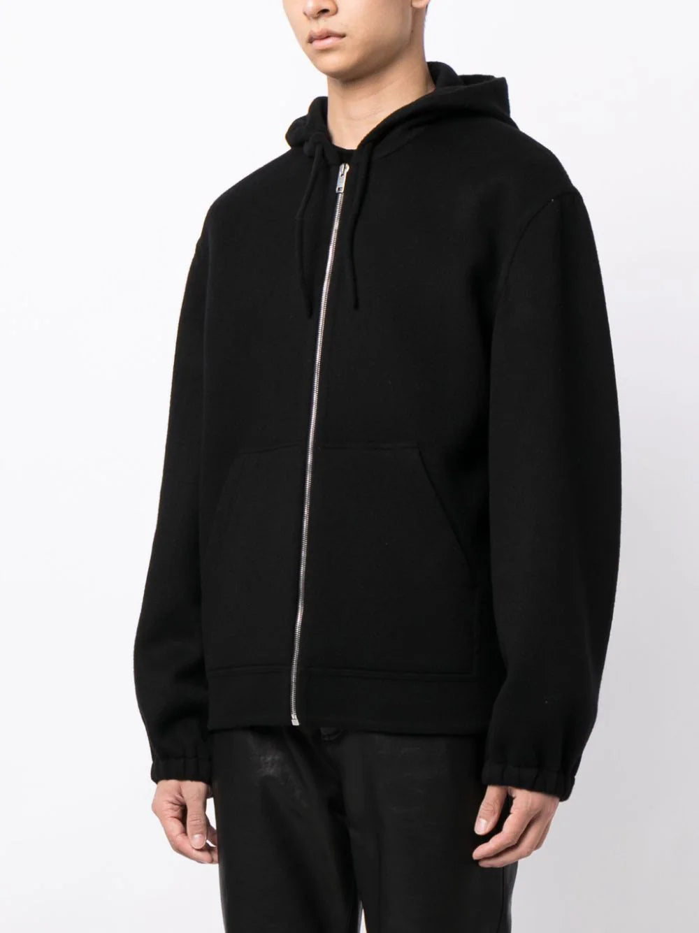 Zip-Front Wool-Blend Hoodie