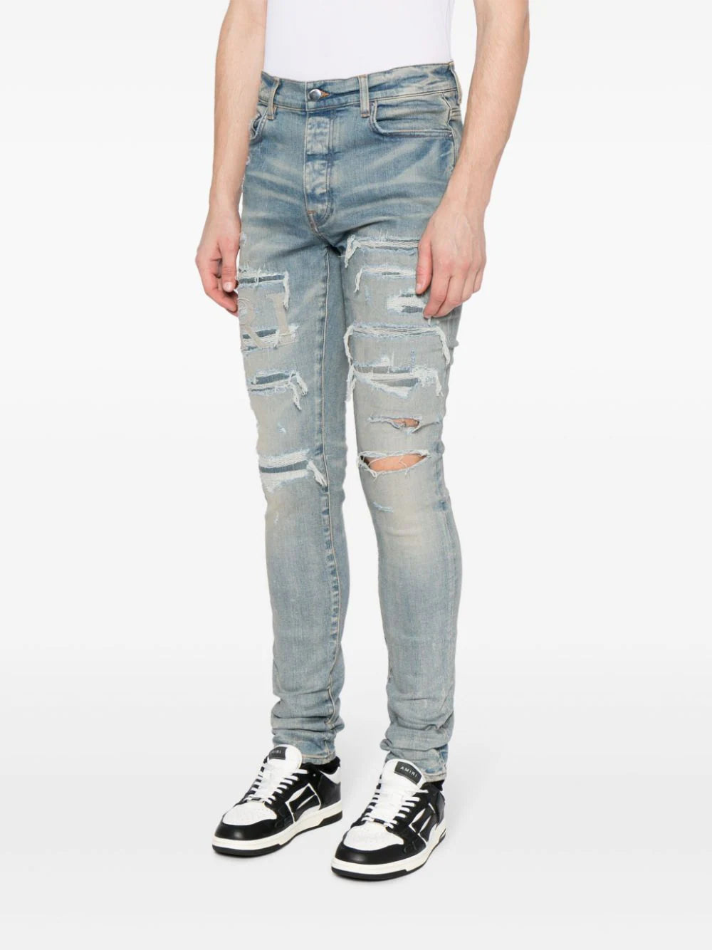 Varsity Ripped Skinny Jeans