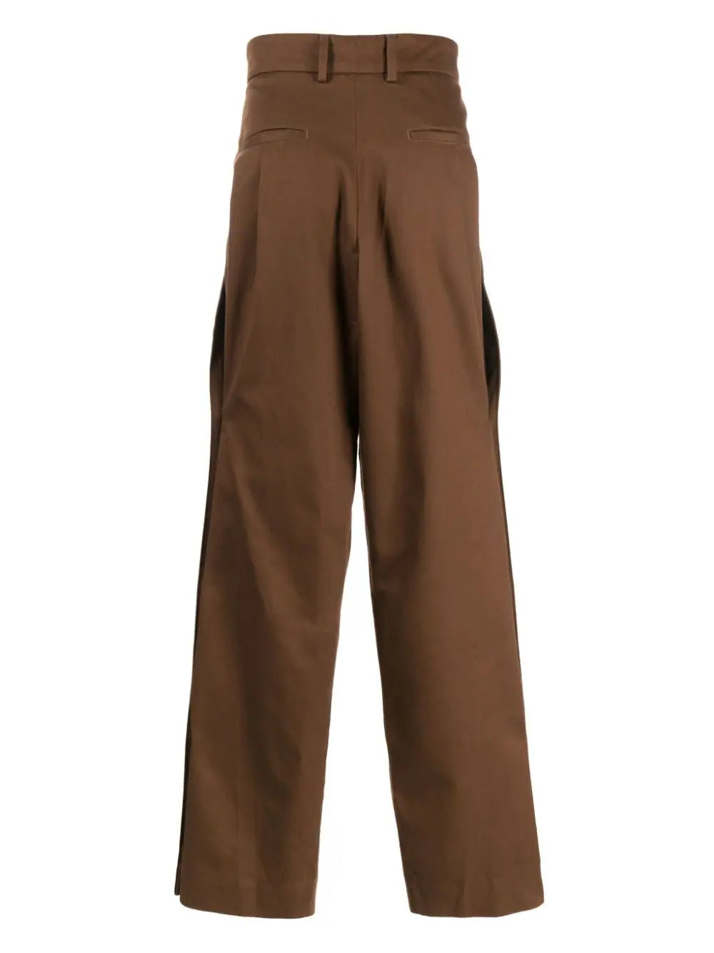 Pleat-Detailing Cotton Straight Trousers