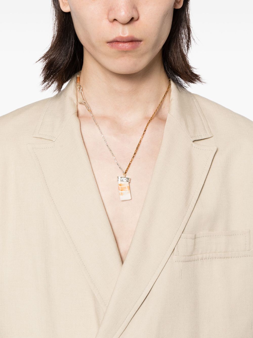 Statement-Pendant Anchor-Chain Necklace