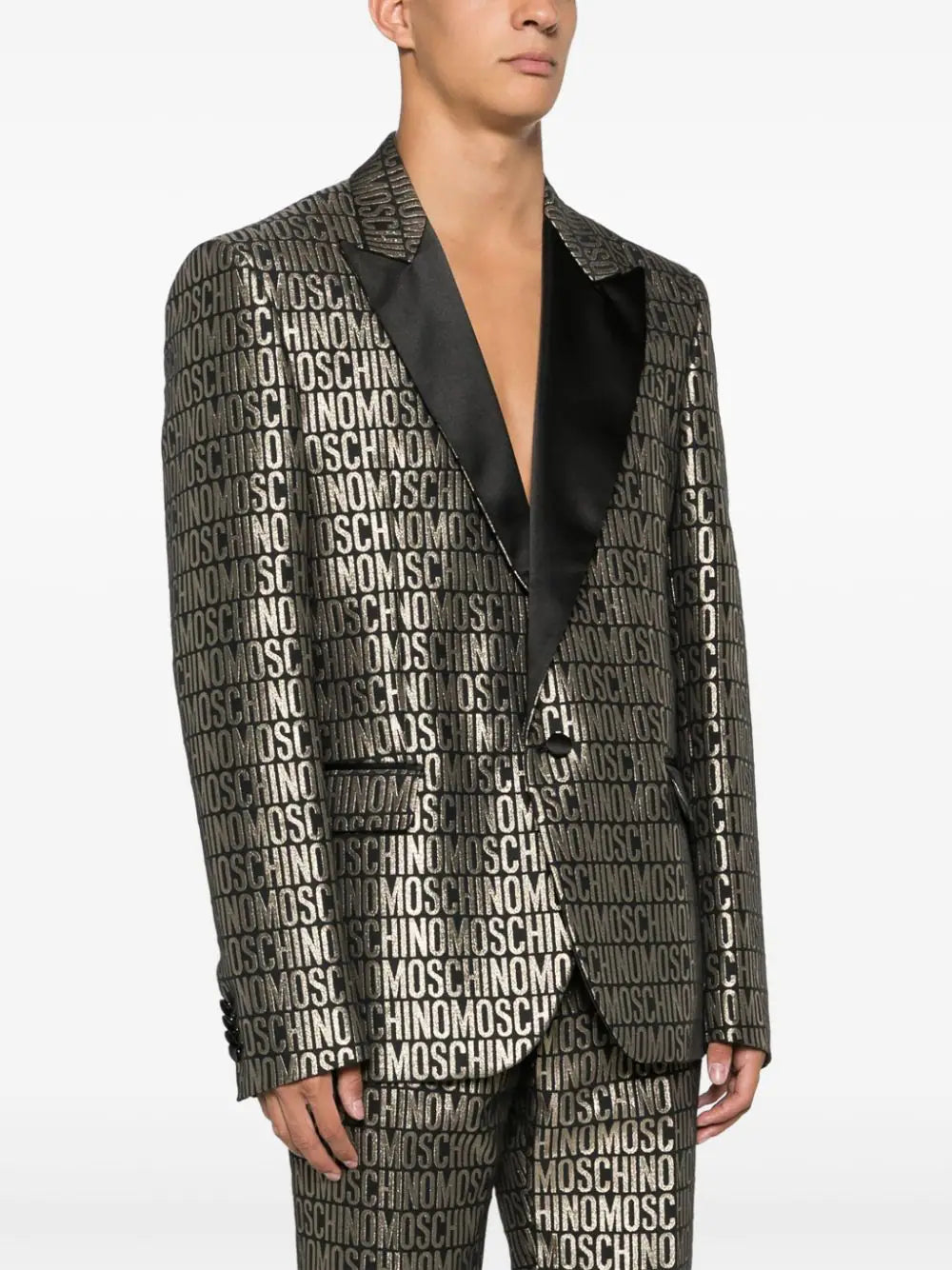 Logo-Print Single-Breasted Blazer