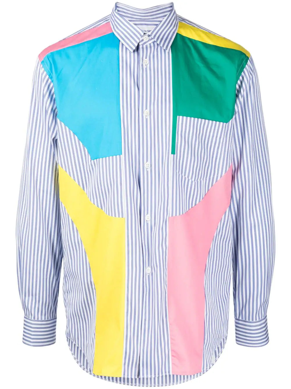 Stripped Patchwork Cotton Shirt